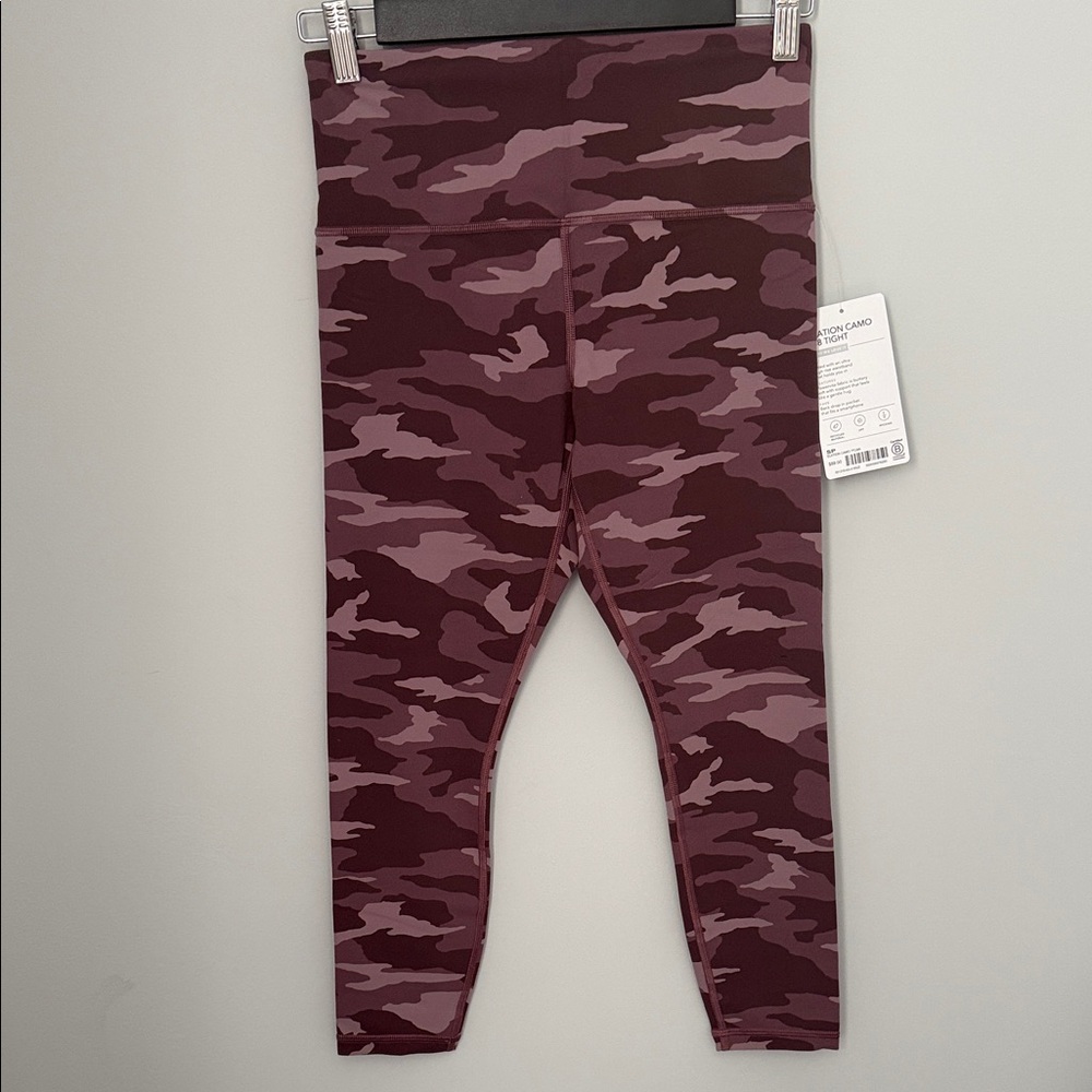 Athleta Burgundy Camo Leggings